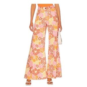 Show Me Your MuMu Floral Windsor Jeans - Pink, Yellow, Orange